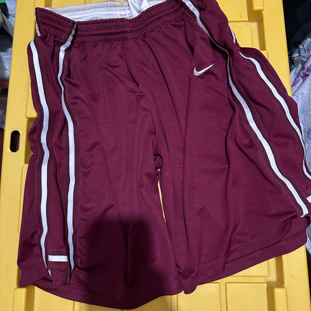 Nike Burgundy and White Shorts